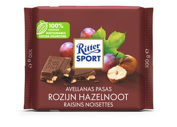 Rittersport - Rozijn Hazelnoot 100 Gram 12 Stück