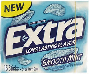 Bâtonnets de menthe extra douce Wrigley's (15 bâtonnets)