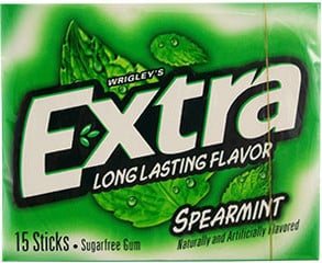 Bâtonnets de menthe verte extra Wrigley's (15 bâtonnets)