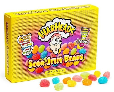 Warheads Saure Geleebohnen, Schachtel 113 Gramm