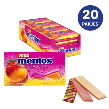 Mentos - Aquakiss Fraise Mandarine 20 sachets
