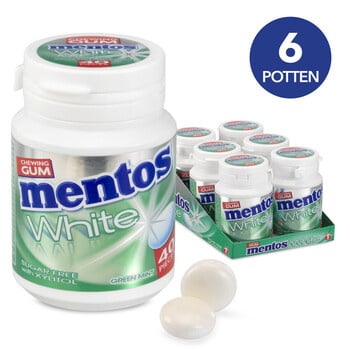 Mentos - White Green Mint Gum 6 Pièces