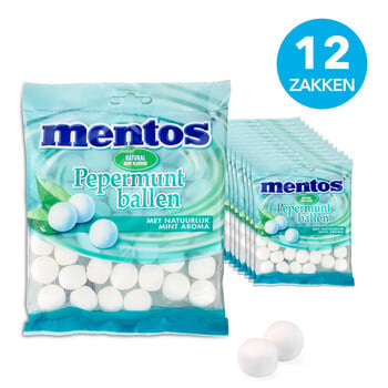 Mentos - Pepermuntballen 242 Gram 12 Stück