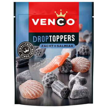 Venco - Lakritztoppers Zacht & Salmiak 205 Gram 10 Stück