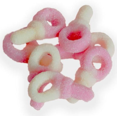Zuckerschnuller, weiß/rosa, 250 Gramm