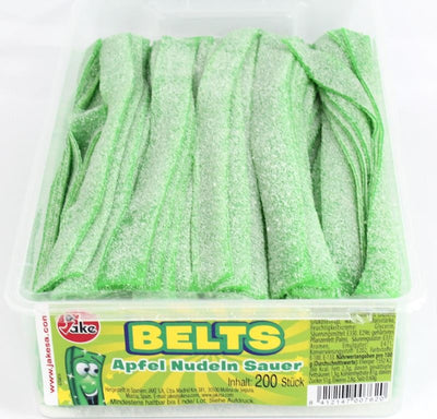 Jake - Sour Apple belts 200 Pièces 1.6 Kilo (Halal)