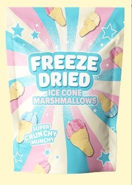 Gefriergetrocknete Marshmallows in Eiswaffelform, 48 Gramm