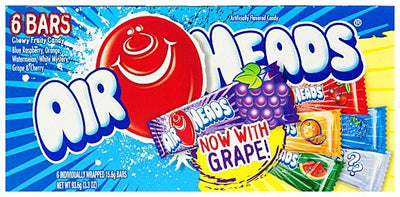 Boîte vidéo Airheads 6 saveurs (93,6 grammes)