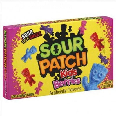 Boîte vidéo de baies acidulées Sour Patch 88 grammes