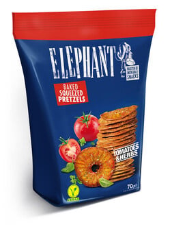 Elephant - Pretzel Tomaat & Herbs 80 Gram 20 Stück