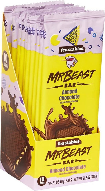Mr Beast - Feastables Almond Chocolate Bar 60 Gram 10 Pièces