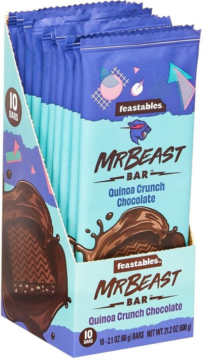 Mr Beast - Feastables Quinoa Crunch Chocolate Bar 60 Gram 10 Pièces