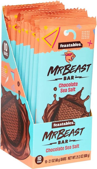 Mr Beast - Feastables Chocolate Sea Salt Bar 60 Gram 10 Stück