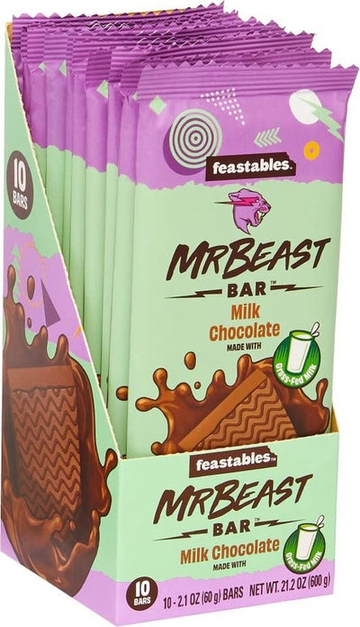 Mr Beast - Feastables Milk Chocolate Bar 60 Gram 10 Pièces
