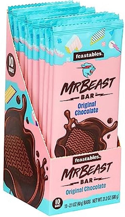 Mr Beast - Feastables Chocolate Original Bar 60 Gram 10 Stück