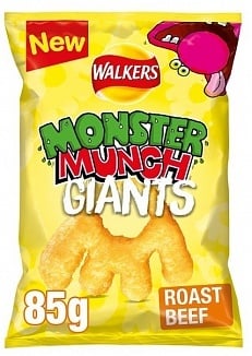 Walkers - Monster Munch Giants Rôti de Bœuf 85 grammes