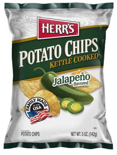 Herr's - Kesselgekochte Kartoffelchips mit Jalapeños, 142 Gramm