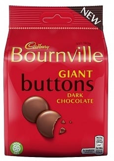 Cadbury - Boutons géants de Bournville Chocolat noir 110 grammes