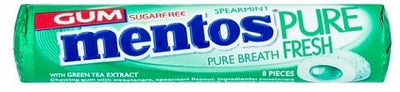 Mentos - Chewing-gum Pure Fresh Menthe Verte Sans Sucre 16 grammes