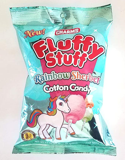 Breloques - Peluche Fluffy Stuff Barbe à Papa Arc-en-ciel Sorbet 60 grammes
