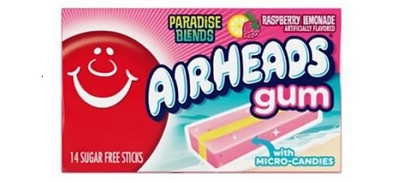 Airheads - Chewing-gum Paradise Blends saveur framboise-citronnade, 14 bâtonnets