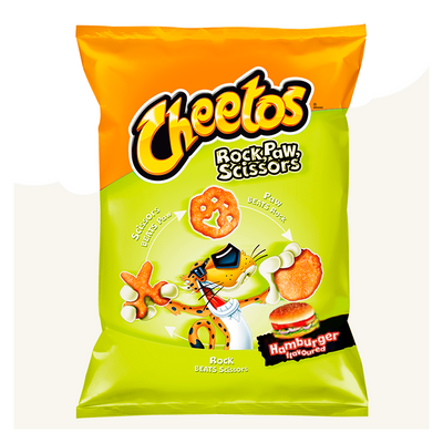 Cheetos - Hamburger Pierre, Patte, Ciseaux 85 grammes (produit UE)