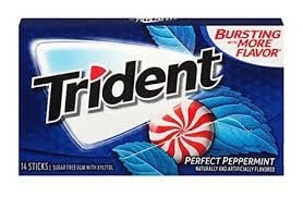 Trident - Menthe poivrée parfaite 14 bâtonnets