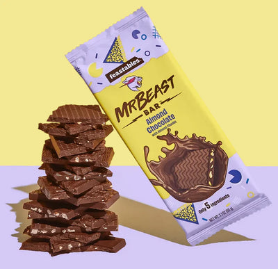 Mr Beast - Barre de chocolat aux amandes Feastables 60 grammes