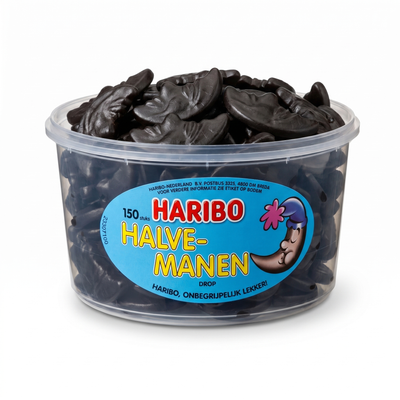 Haribo Silo Halve Lakritz Manen 150 Stück 1350 Gram