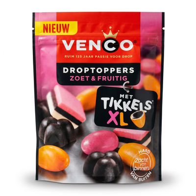 Venco - Lakritztoppers Zoet & Fruitig 225 Gram