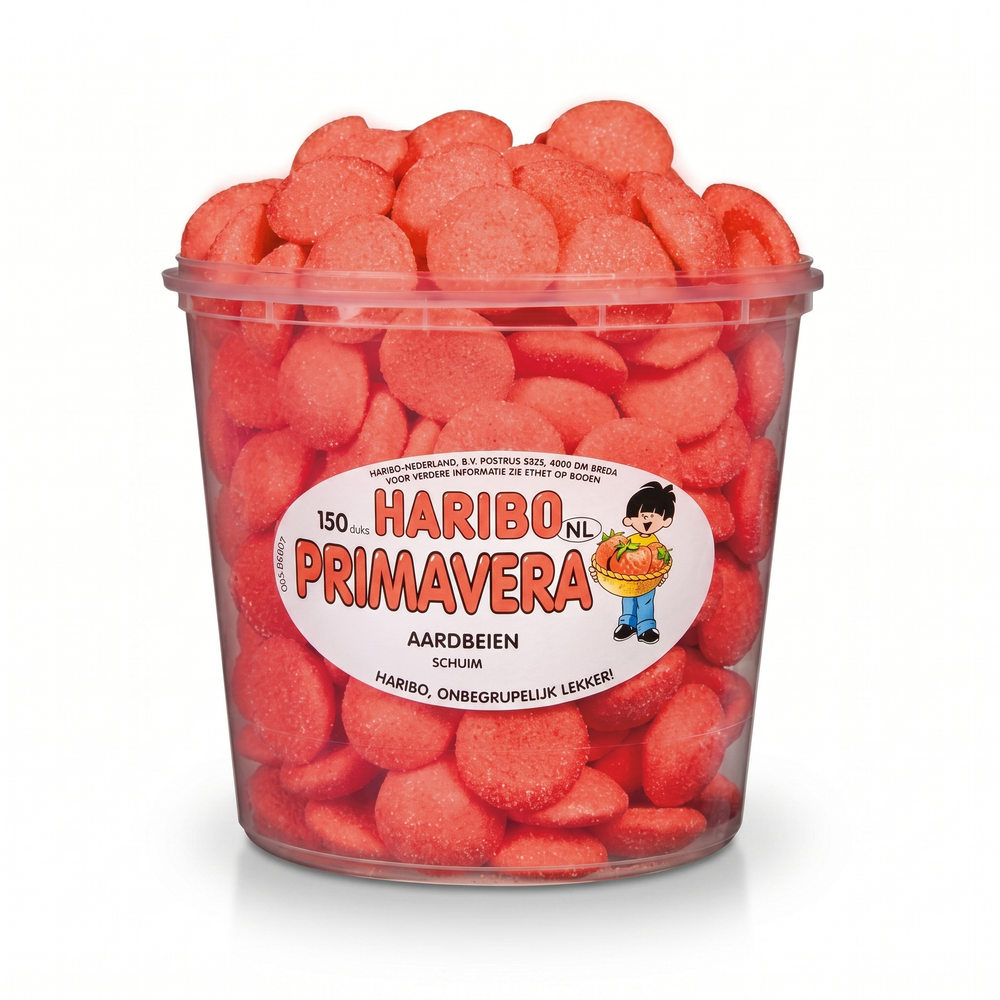 Haribo Silo Schuim Aardbeien Primavera 1050 Gram 150 Stuks