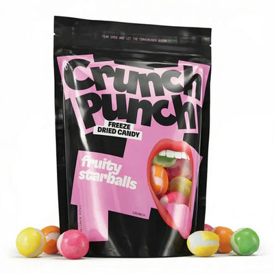 Crunch Punch - Bonbons lyophilisés - Boules fruitées en forme d'étoile 100 grammes