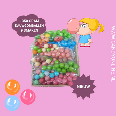 Coffret cadeau de boules de chewing-gum de 9 x 150 grammes