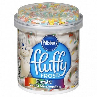 Pillsbury - Fluffy Frosting Funfetti Vanille-Marshmallow 340 Gramm