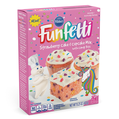 Pillsbury - Funfetti Einhorn-Erdbeerkuchenmischung 432 Gramm