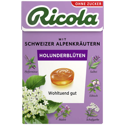 Ricola - Bonbons Holunderblüten 50 grammes (sans sucre)
