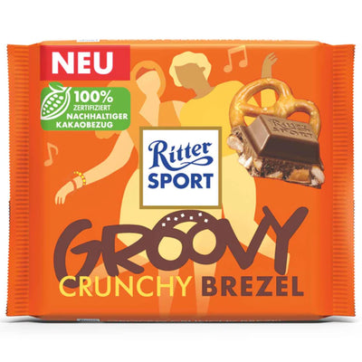 Ritter Sport - Brezel croustillant et gourmand au chocolat de table 100 grammes