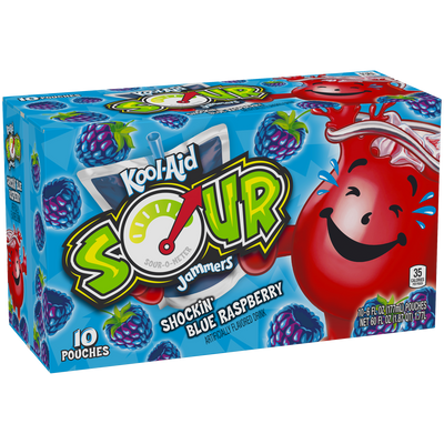 Kool-Aid – Sour Jammers Shockin' Blaue Himbeere, 10er-Packung
