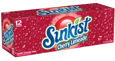 Sunkist - Cherry Limeade 355ml 12 Dosen