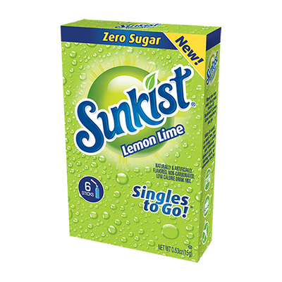 Sunkist - Zitronen-Limette Zero Sugar Singles to Go 15 Gramm