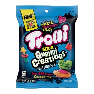 Trolli - Bonbons acidulés gélifiés Martian Mix 120 grammes