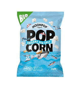 Moonpop - Popcorn  Sea Salt Bio 25 Gram 16 Stuks