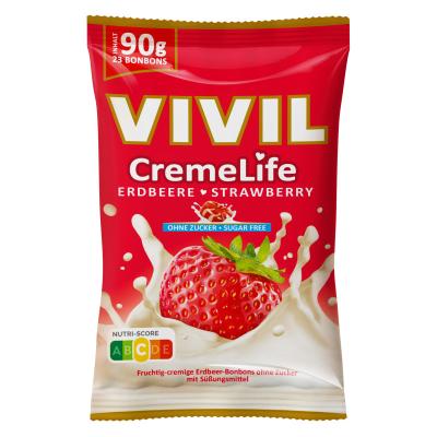 Vivil - CremeLife Strawberry 90 Gram (suikervrij)