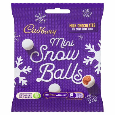 Cadbury - Sachet de mini boules de neige au chocolat 80 grammes