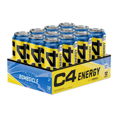 C4 - Energy Drink Zero Sugar Frozen Bombsicle 330ml 12 Canettes