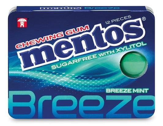 Mentos Breeze Mint Suikervrij 12 Stuks*