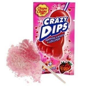 Chupa Chups - Sucette Crazy Dips à la fraise + Craquelin