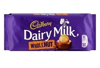 Cadbury Dairy Milk Noix entières 120 grammes