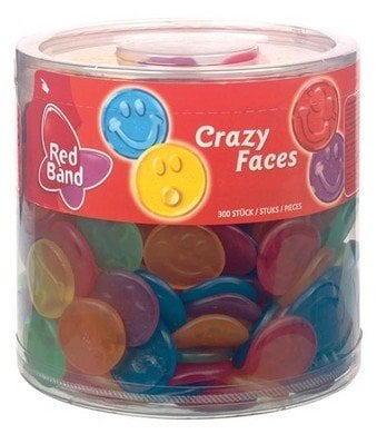 Red Band Silo Crazy Faces Winegums 300 Stück 1510 Gram