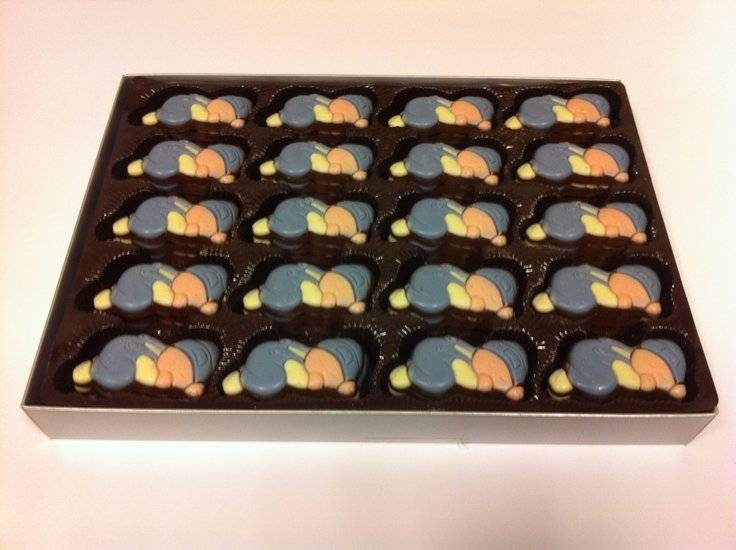 Chocolade Baby's Blauw /-60 Stuks